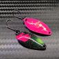 Preview: Leaf 3.0g Spoon #093 UV Aktiv Apex Predator – Night Crawler - Pink-Black-Yellow / Pink - Holo Flakes Gold