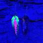 Preview: Whisper 2.2g Spoon #068 UV Aktiv Scratch White Red / Black Holo Flakes Pink