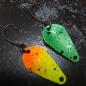 Preview: Scorpio 1.7g Spoon #084 UV Aktiv Yellow Orange Black Dots / Metallic Green Black Dots