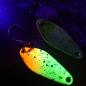 Preview: Sting 2.5g Spoon #084 UV Aktiv Yellow Orange Black Dots / Metallic Green Black Dots