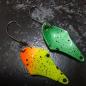 Preview: Stormy 2.3g Spoon #084 UV Aktiv Yellow Orange Black Dots / Metallic Green Black Dots