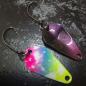 Preview: Scorpio 1.7g Spoon #085 UV Aktiv Yellow Blue Pink / Flip Flop Purple-Greenbrown