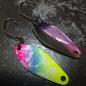 Preview: Sting 2.5g Spoon #085 UV Aktiv Yellow Blue Pink / Flip Flop Purple-Greenbrown