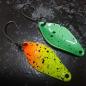 Preview: Belly 2.5g Spoon #084 UV Aktiv Yellow Orange Black Dots / Metallic Green Black Dots