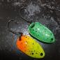 Preview: Adder 2.0g Spoon #084 UV Aktiv Yellow Orange Black Dots / Metallic Green Black Dots