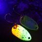 Preview: Adder 2.0g Spoon #084 UV Aktiv Yellow Orange Black Dots / Metallic Green Black Dots