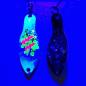 Preview: Storm 2.5g Spoon #073 UV Aktiv MonsterClaw Pink Green Blue / Black Holo Flakes Blue