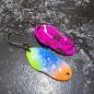 Preview: Wavemaker 3.0g Spoon #089 UV Aktiv Orange Blue LimeGreen / Raspberry Dark Brown