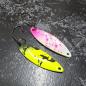 Preview: Kicker 2.7g Spoon #088 UV Aktiv Yellow Olive Green / White Pink