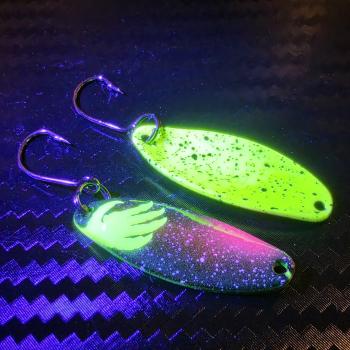 Preview: Sword 3.1g Spoon #092 UV Aktiv Apex Predator – Neon Venom - Yellow-Pink-Black / Yellow - Black Dots