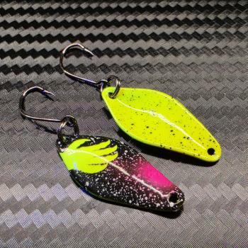 Belly 2.5g Spoon #092 UV Aktiv Apex Predator – Neon Venom - Yellow-Pink-Black / Yellow - Black Dots