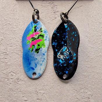 Wavemaker 3.0g Spoon #073 UV Aktiv MonsterClaw Pink Green Blue / Black Holo Flakes Blue