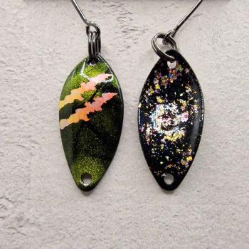 Leaf 2.0g Spoon #072 UV Aktiv Claw Yellow Orange / Black Holo Flakes Gold Silver Pink