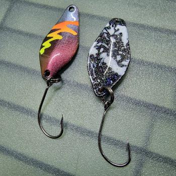 Belly 2.5g Spoon #059 UV Aktiv FlipFlop Bug Orange Yellow / Black White Holo