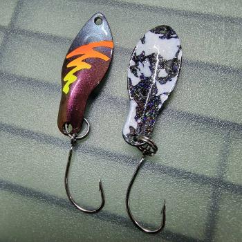 Storm 2.5g Spoon #059 UV Aktiv FlipFlop Bug Orange Yellow / Black White Holo