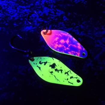 Belly 2.5g Spoon #088 UV Aktiv Yellow Olive Green / White Pink