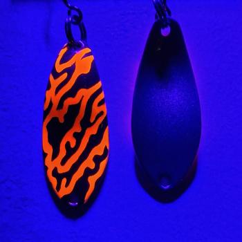 Yami 3.0g Spoon #077 UV Aktiv Orange Wild Mesh / FlipFlop Green Purple