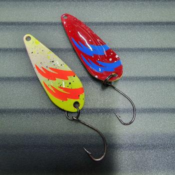 Dominator 3.8g Spoon #048 UV Aktiv Electric Orange / Red Neon Blue