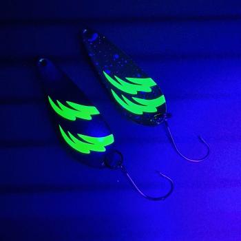 Dominator 3.8g Spoon #049 UV Aktiv Electric Yellow / Brown Neon Green