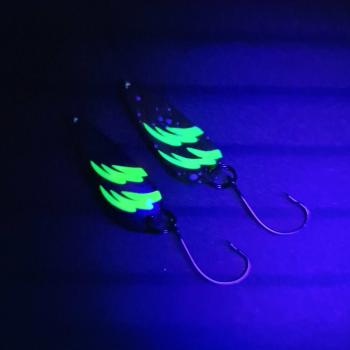 Whisper 2.2g Spoon #049 UV Aktiv Electric Yellow / Brown Neon Green