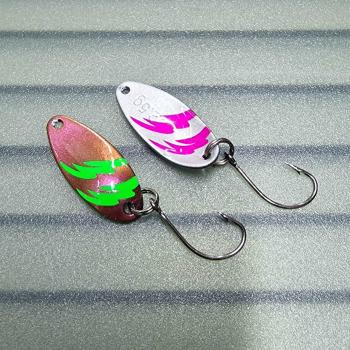 Troublemaker 2.5g Spoon #050 UV Aktiv FlipFlop Electric Green / Silver Neon Raspberry