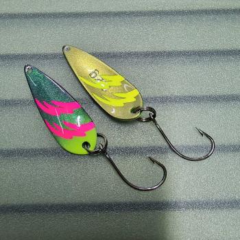 Whisper 2.2g Spoon #051 UV Aktiv FlipFlop Electric Pink / Gold Neon Yellow