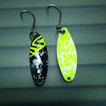 Sword 3.1g Spoon #052 UV Aktiv Camo Yellow / Yellow White