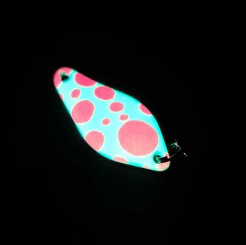 Belly 2.5g Spoon #046 GLOW UV Aktiv Pink Dots / Blue