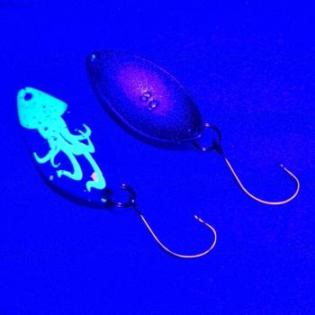 Leaf 3.0g Spoon #043 UV Aktiv Oktopussy Blue / FlipFlop Red-Gold