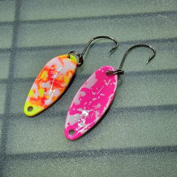 Troublemaker 2.5g Spoon #062 UV Aktiv Abstrakt Fire Yellow / Camo Pink White