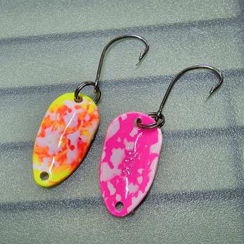 Adder 2.0g Spoon #062 UV Aktiv Abstrakt Fire Yellow / Camo Pink White