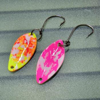 Leaf 2.0g Spoon #062 UV Aktiv Abstrakt Fire Yellow / Camo Pink White