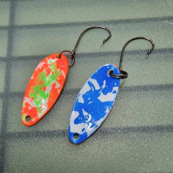 Troublemaker 2.5g Spoon #063 UV Aktiv Abstrakt Shining Orange / Camo Blue White