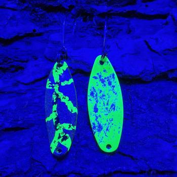 Sword 3.1g Spoon #065 UV Aktiv Tiggi Green Black FlipFlop Purple / Green Holo Flakes