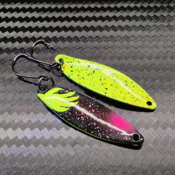 Kicker 3.5g Spoon #092 UV Aktiv Apex Predator – Neon Venom - Yellow-Pink-Black / Yellow - Black Dots
