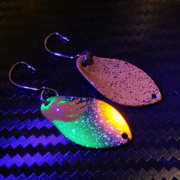 Jelly 3.0g Spoon #091 UV Aktiv Apex Predator – Acid Strike - Brown-Green-Black-Orange / Brown - Black Dots