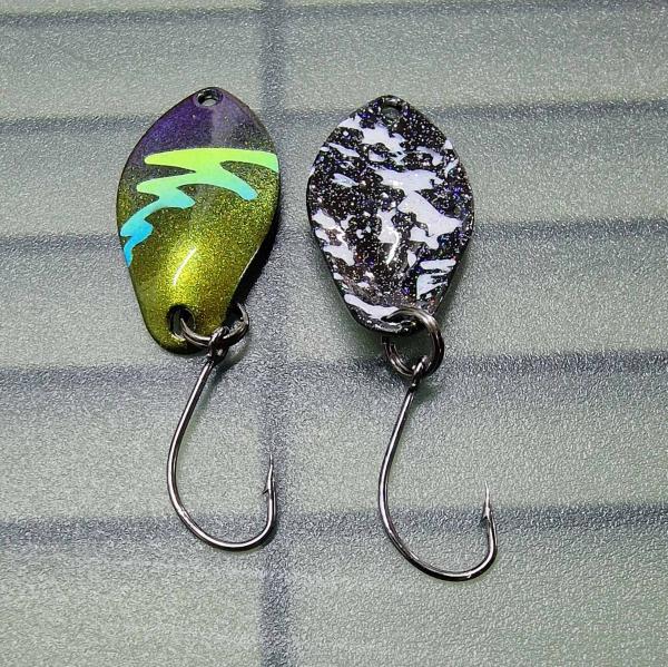 Jelly 3.0g Spoon #056 UV Aktiv FlipFlop Bug Yellow Blue / Black White Holo