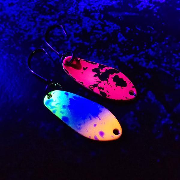 Yami 2.5g Spoon #089 UV Aktiv Orange Blue LimeGreen / Raspberry Dark Brown