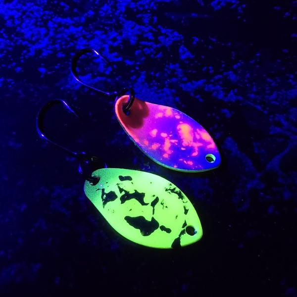 Jelly 2.0g Spoon #088 UV Aktiv Yellow Olive Green / White Pink