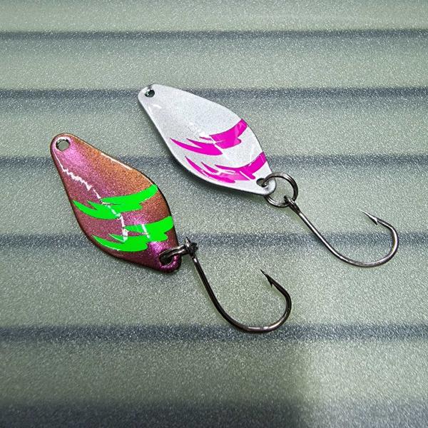 Belly 2.5g Spoon #050 UV Aktiv FlipFlop Electric Green / Silver Neon Raspberry