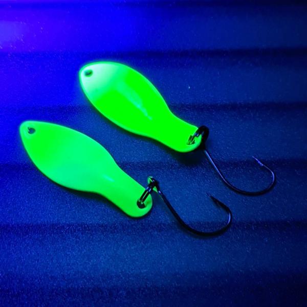 Storm 2.5g Spoon #045 GLOW UV Aktiv Green / Yellow