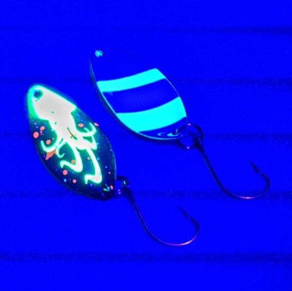 Leaf 3.0g Spoon #042 UV Aktiv Oktopussy Yellow / Black Blue