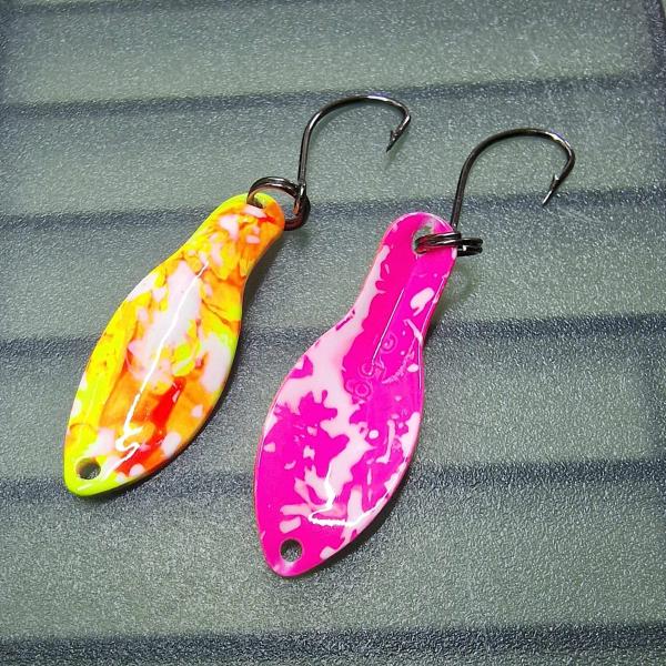 Storm 2.5g Spoon #062 UV Aktiv Abstrakt Fire Yellow / Camo Pink White