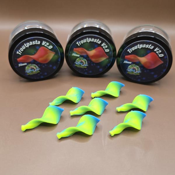 V2.0 Troutpasta 35mm - Essentials Gum - UV Aktiv Yellow Blue